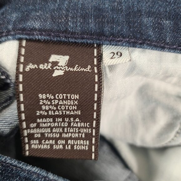 7 For All Mankind Dojo Flare Womens Jeans 29 34x20 Blue Stitch Y2K Rodeo - Picture 4 of 13